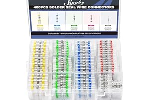 400PCS Solder Seal Wire Connectors, Sopoby Self Soldering Heat Shrink Butt Connector Solder Sleeve Waterproof Insulated Elect