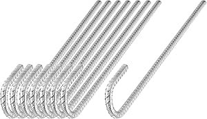 NHz - Estacas para barra de refuerzo de suelo de 40,64 cm con gancho en