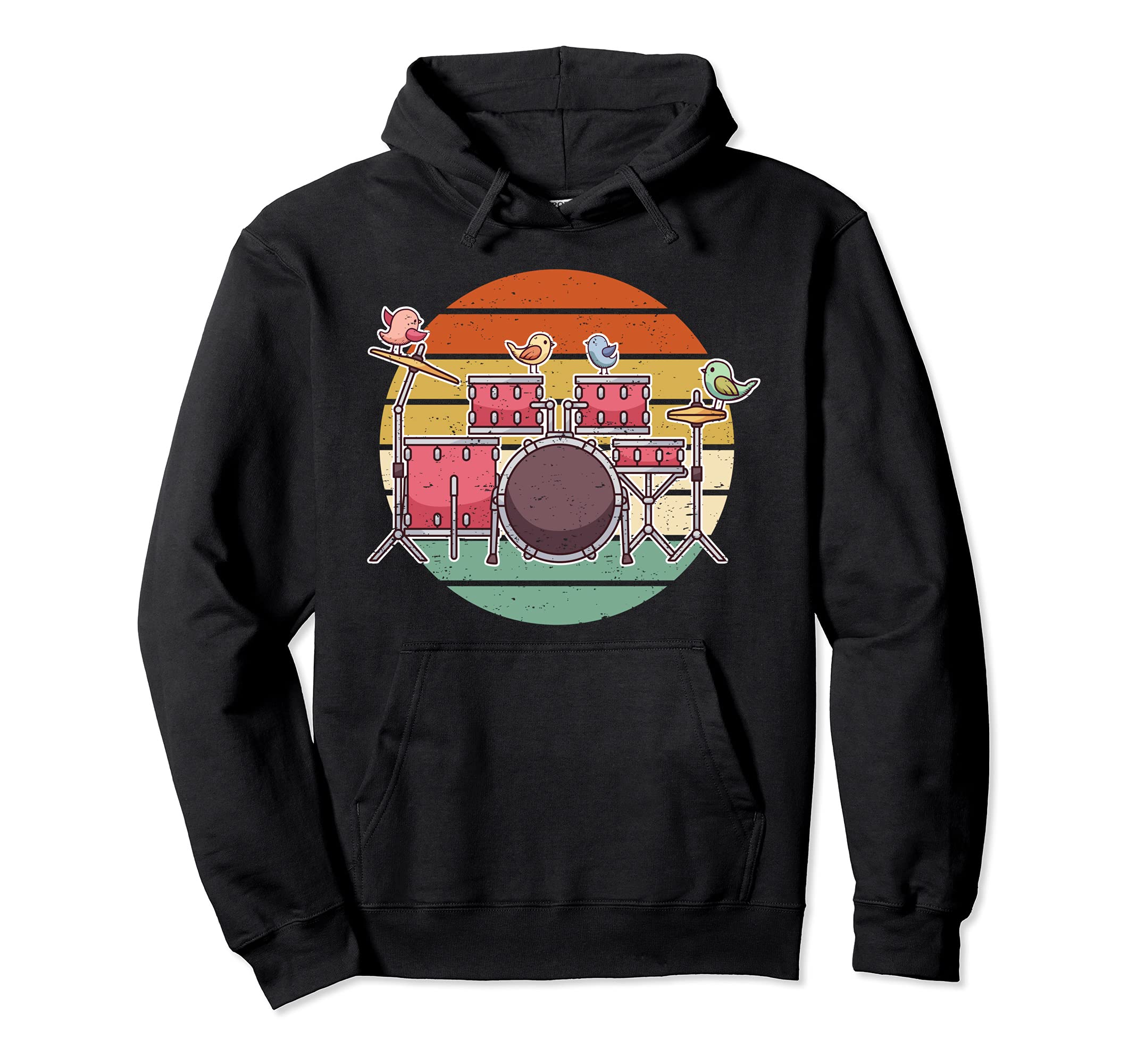 Drummer Drumming Drums Percussion I Drum Kit Birds Pullover Hoodie