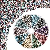 PH PandaHall 1670pcs 10 Colors Seed Beads 4mm Half Plated Glass Bead Inside Colours Round Bead Mini Spacer Beads Kit for Bracelets Earring Necklace Key Chain Crafts Jewelry Making