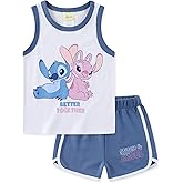 Disney Lilo & Stitch Girls Tank Top and French Terry Shorts Set for Big Kids