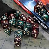 QMay DND Dice Sets 2 X 11 Polyhedral Dice 22pcs with Pouches Red-Black view 2