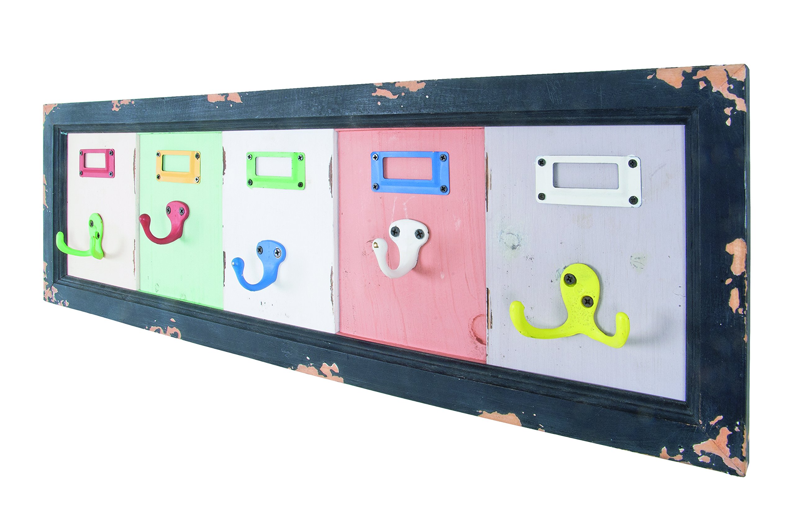 HAKU Wardrobe Colourful, Vintage, Solid Wood, Metal - Dim.: W 66 cm X H 21 cm X D 5 cm, Style: Industrial