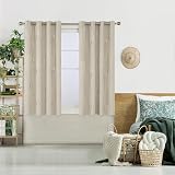 Deconovo Blackout Curtains 46x54 Beige Gold Wave 2 Panels Thermal Insulated view 2