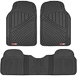 Motor Trend FlexTough Performance All Weather Rubber Car Floor Mats - 3 Piece Odorless Floor Mats for Cars Truck SUV, BPA-Fre