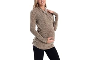 MOMOOD Women's Maternity Long Sleeve Shirt Top Pregnancy Fashionable Sweater