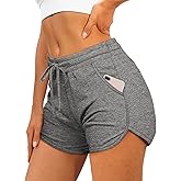 Aloodor Womens Athletic Shorts Running Dolphin Shorts with Pockets and Drawstring