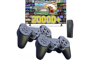 CRAZYBOY Retro Game Console 20000+ Games,64GB,4k Definition,Game Stick with Built-in 9 Emulators&Dual 2.4G Wireless Controllers,Plug and Retro Play Video Games for TV.