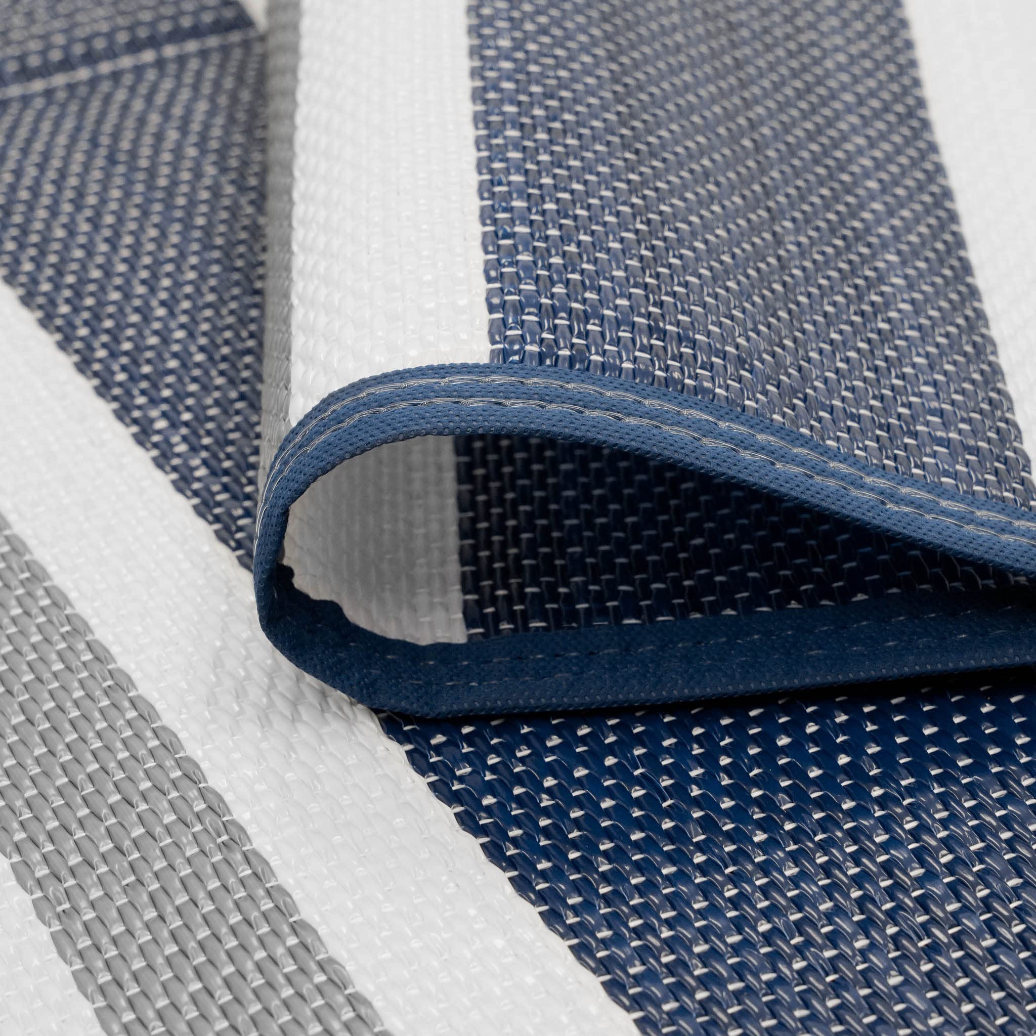 Craft 4 You Waterproof Rug for Outdoor and Indoor Use, Various Sizes up to 9x13ft, Garden Patio Mat Waterproof Large Camping Reversible Plastic Deck Area Coverage Rugs (Navy, 5x7ft - 150x210cm)