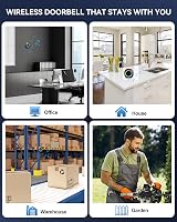 TECKNET Wireless Doorbell RGB Light 400m Range IP66 Battery Powered view 7