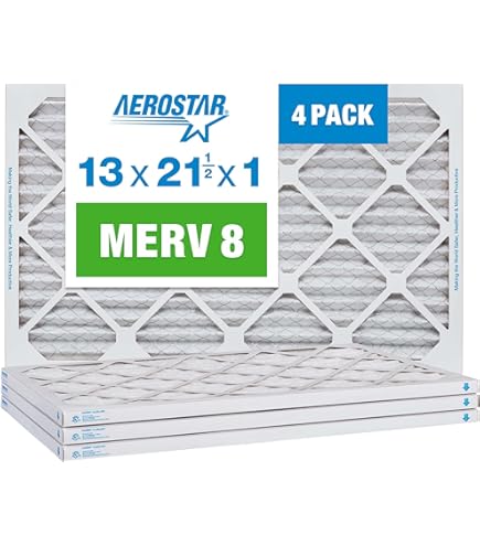 Aerostar 13x21 1/2x1 MERV 8 Pleated Air Filter, AC Furnace Air