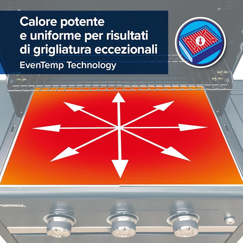 4 Series Classic LS Plus Gas Grill Barbecue con 4 Bruciatori, Sistema di Pulizia Facile InstaClean, 2 Tavoli a Lato, Grigio, 160.3 x 60 x 115.6 cm