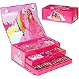 Barbie Colored Pencils Art Supplies Kids Set Coloring Markers Girls Painting Kit Drawing Pencils Supplies Travel Case with Crayons Felt Tips Arts and Crafts for Kids 4-12