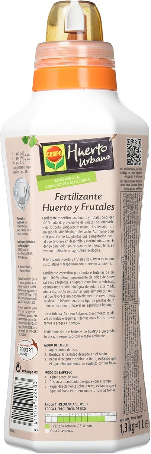 Compo 2224802011 - Fertilizante huerto y frutales, 1000 ml: Amazon ...