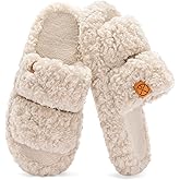 Women's House Slippers Fuzzy Open-toe Soft Comfy Memory Foam Indoor Bedroom Shoes