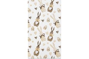AIMFUN 100 Pcs Easter Guest Napkins Decorative Bunny Hand Towels 3 Ply Disposable Rabbit Egg Paper Party Dinner Napkins Happy Easter Spring Holiday Napkins for Bathroom Toilet Birthday Party Supplies