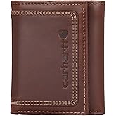 Carhartt Men’s Leather Triple Stitch Wallet, Durable Full-Grain Leather Bifold, Trifold & Rodeo Styles, Gifts for Men