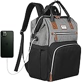 SUPROMOMI Diaper Bag Backpack:Baby Bag Large Tote Diaper bag for Boys and Girls, Men's Diaper Backpack, Women's Shoulder Mommy Bag, 2 Kids Nappy bag for mom and dad Black Grey