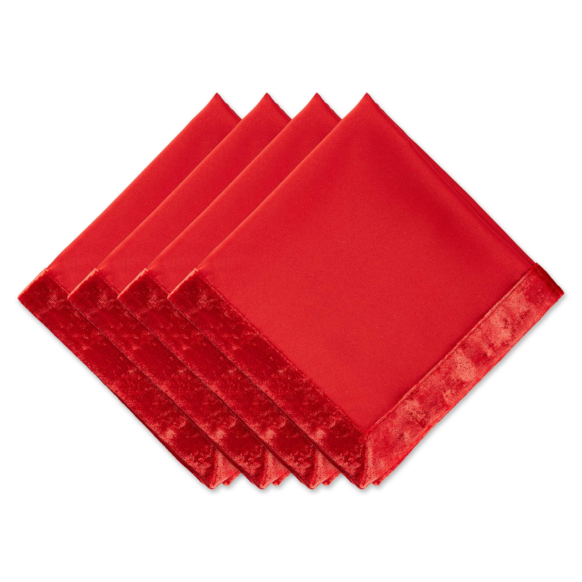 DII Tabletop, Polyester, Red, 20" x 20" (Set of 4)