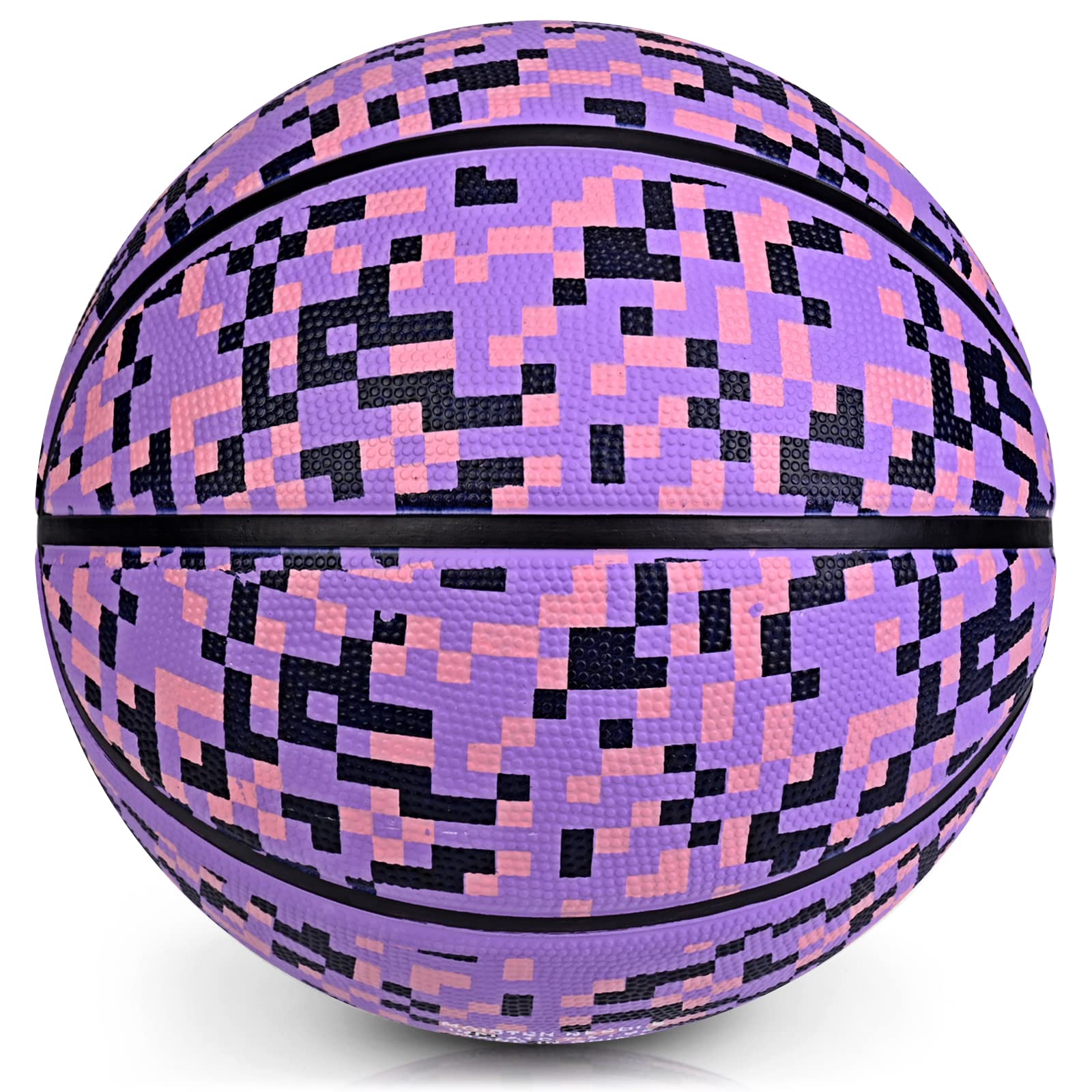 PECOGO Official Rubber Basketball 27.5" Outdoor Indoor Mens Basketball Ball Purple Size 5 for Kids Youth Teen Boys and Girls Gift Ideas(Without pump)