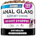 STRELLALAB Anal Gland Support Chews - Scoot Treatment - Digestive Enzymes, Prebiotics & Fiber Supplement for Dogs Digestion & Gut Health. Proprietary Blend of Beet, Psyllium, Dandelion & Pumpkin 120Ct