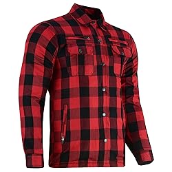 Daniel Smart Men Motorcycle Flannel Shirt Sporty