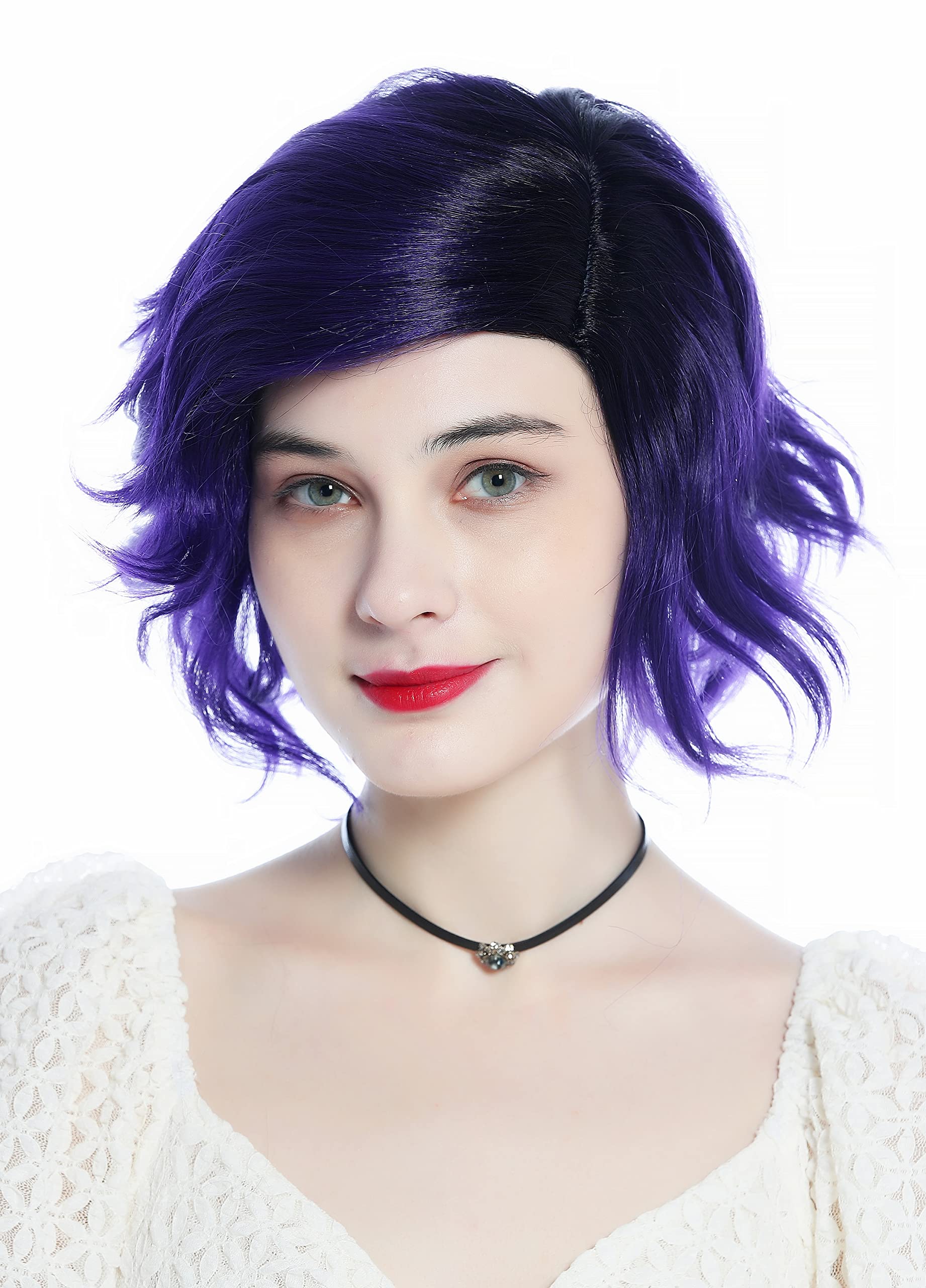 WIG ME UP - DW3334 Ladies' wig short wild wavy parting parted ombre black purple