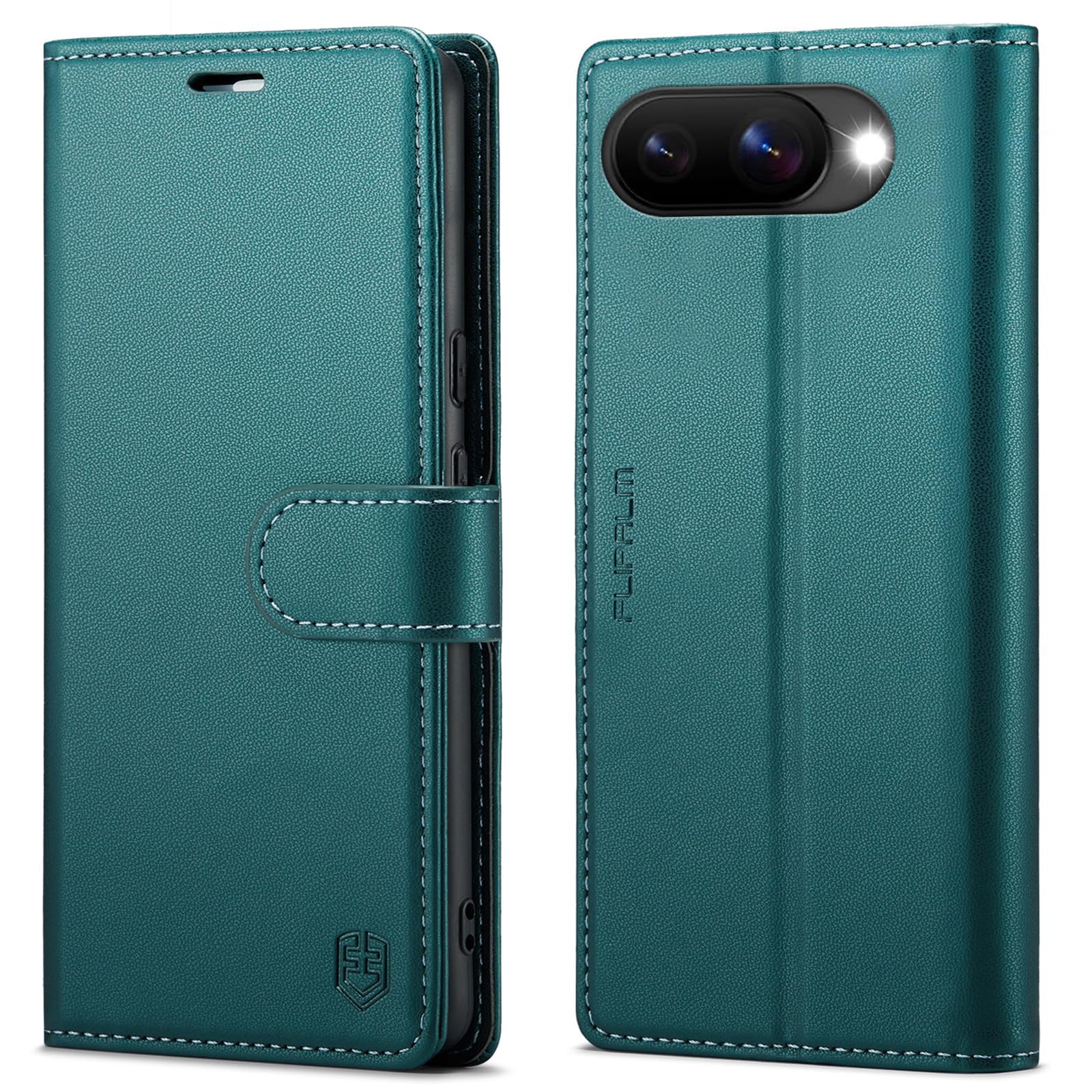 Wallet Case for Google Pixel 10a, RFID Blocking Credit Card Holder, PU Leather Folio Flip Kickstand Protective Shockproof Cover for Pixel 10a (Green)