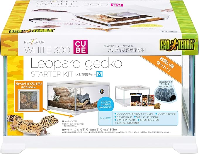 ジェックス レオパ飼育キット 爬虫類用ガラスケージ ヒーター付 W31 6 D31 6 19 2cm ジェックス 飼育ケース ケージ 通販 Amazon