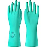 COOLJOB 18 Mil Chemical Resistant Nitrile Gloves 13" Long, Resist Household Acid, Alkali, Solvent and Oil, Latex Rubber Free