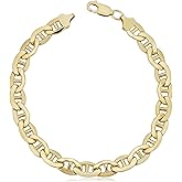 Kooljewelry Mens 14k Yellow Gold Filled Mariner Link Chain Bracelet (7.8 mm, 9 inch)