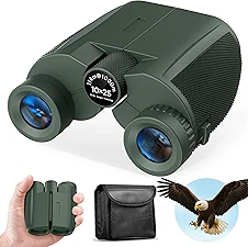 10x25 Compact Binoculars for Adults and Kids, Large View Waterproof Small Binoculars with Low Light Vision BAK4 Prism FMC Lens for Cruise Ship Bird Watching Travel Sightseeing Concert Hunting