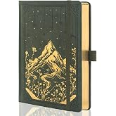 MGGAO Dotted Journal for Women Men, A5 Hardcover Dot Notebook | Aesthetic Notebook with 190 Numbered Pages, 160 GSM Thick Paper, Golden Edges, for Writing, Note Taking, Journaling