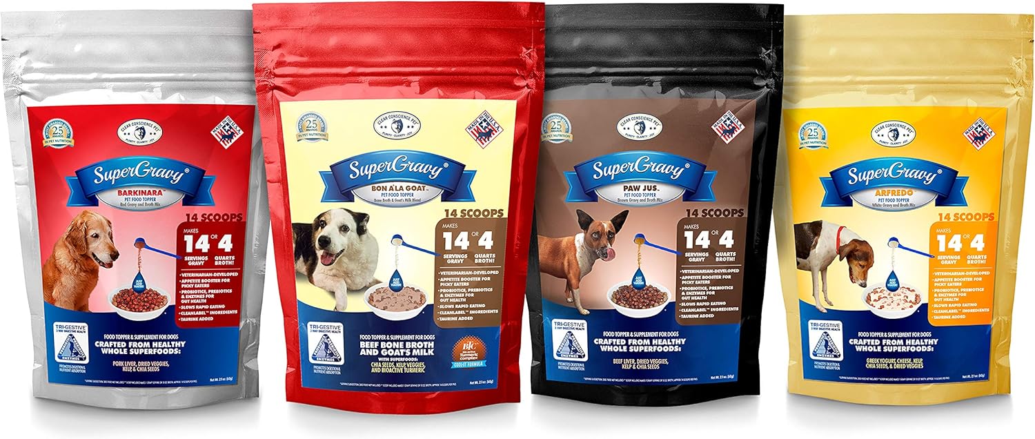Clear Conscience Pet SuperGravy The Ultimate Gravy Four-Pack - 14 Scoop Bags, 56 Scoop, 01107