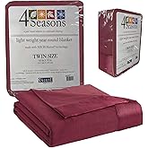 Thermee Micro Flannel Twin Size Blankets, Lightweight All Seasons Cozy Blanket, Throw Blankets for Home and Living Room, Comfy & Soft Blanket for Couch, Machine Wash, No Pilling - Burgundy