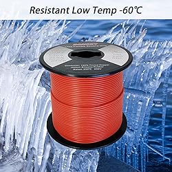 DONOKY 22 Gauge 22 AWG Silicone Wire - Red 400ft