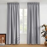 PONY DANCE Thermal Blackout Curtain 2 Pack Silver Grey L 140 x H 200 cm view 2