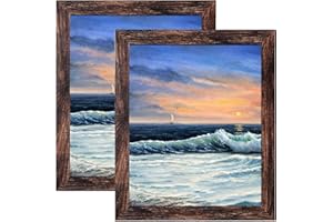 LUCKYLIFE 8x10 Picture Frame Brown for Wall Mounting or Tabletop Display, 2 Pack