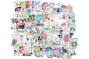 QIYUYA 100pcs Science Stickers Pack, Chemistry, Biology, Physics, Science Classroom Decor for School Teacher Student Laboratory Sticker Decals for Laptop Water Bottle Notebook Science Party Favors and Decor