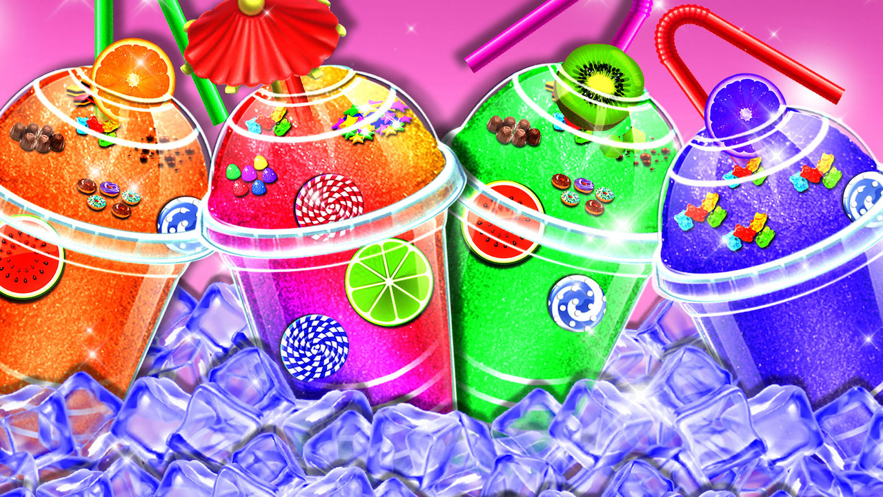Frozen Rainbow Slushy Shop Ice Slush Maker Game Slushy Glass