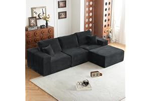 108" Modular Sectional Sofa Cloud Couch with Deep Seats, L Shape Couch with Movable Ottoman and Chaise, Sectional Couches for