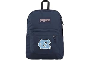 JanSport NCAA Officially Licensed Backpack, North Carolina Tar Heels, Superbreak Plus with Padded 15'' Laptop Sleeve, Spacious Computer Bag for Men & Women, Durable Daypack with Bottle Pocket, Navy