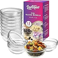 Lartique Mini 3.5 Inch Small Glass Bowls - Small Bowls Perfect for Prep, Dips, Nuts, or Candy - Meal Prep Bowls or Dessert Bo