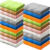 Mindsoft 21 Pack Washcloths for Face 14" x 14" Absorbent and Soft Hand Towels Bulk Set 100% Cotton Ring Spun Hand Towels for Bathroom Gym Wash Cloths(Multicolor)