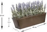 GreenBrokers Artificial Lavender in Rustic Tin Planter 45cm Window Box view 3