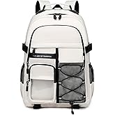 Laptop Backpack For Teen Boys Girls Durable Bookbag Middle High School Bag Women Men Waterproof Travel Daypack (2grey)