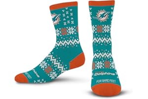 For Bare Feet NFL Unisex Team Sweater Crew Sock Nfl Large