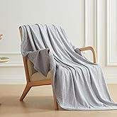COOVA Lightweight Knit Throw Blanket for Couch, Decorative Blanket, Soft and Cozy Throw for Sofa, Bed or Chair, Living Room (Light Grey, 50x60 inches)
