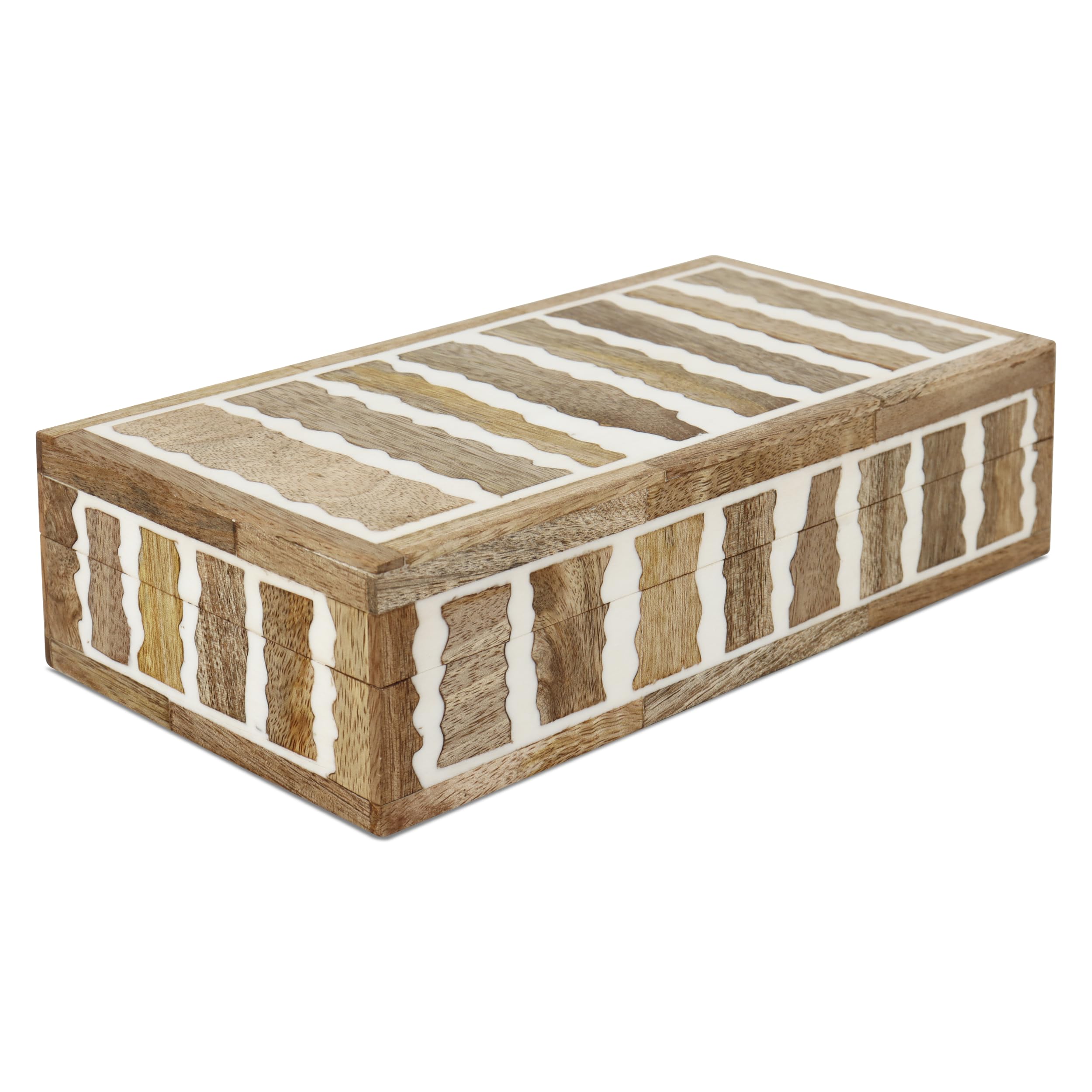 Handicrafts Home Decorative Storage Box with Lid Boxes for Home, Coffee Table & Bookshelf, Keepsake & Memory Organizer, Remote Holder, Trinket Box, Boho & Vintage Accent Decor, KEPT SAFARI, 10X4.5X2.5