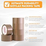 GOVLAX GROUP Brown Packing Tape 6 Rolls 48mm x 66m Heavy Duty Low Noise view 3